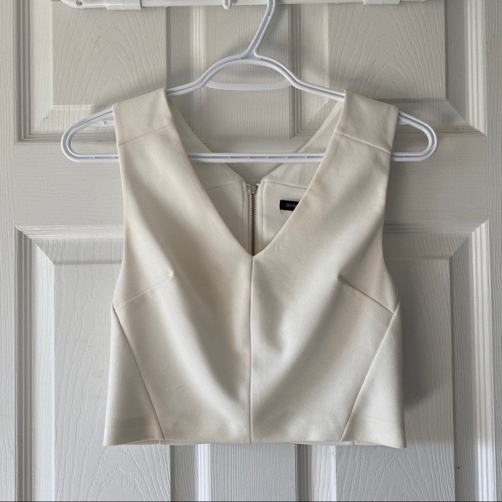 Dynamite v neck white tank